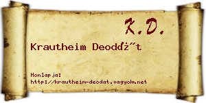 Krautheim Deodát névjegykártya